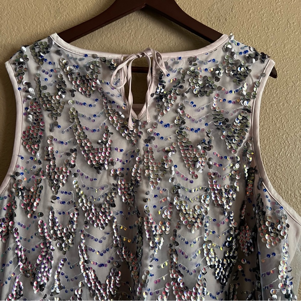 Torrid Mauve Sequin Shell Crop Top Size 2X NWT - Picture 9 of 11